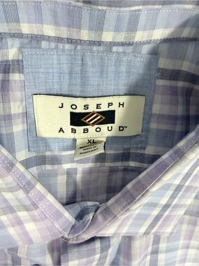 SKU1297 Joseph Abboud Men's Lavender and White Check Dress Shirt